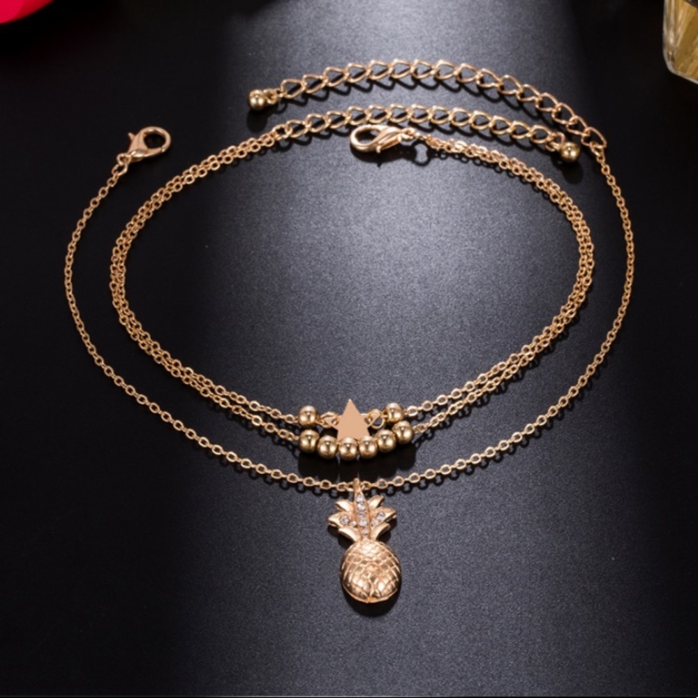 Pineapple Anklet Bracelets set - Picture 3 of 5